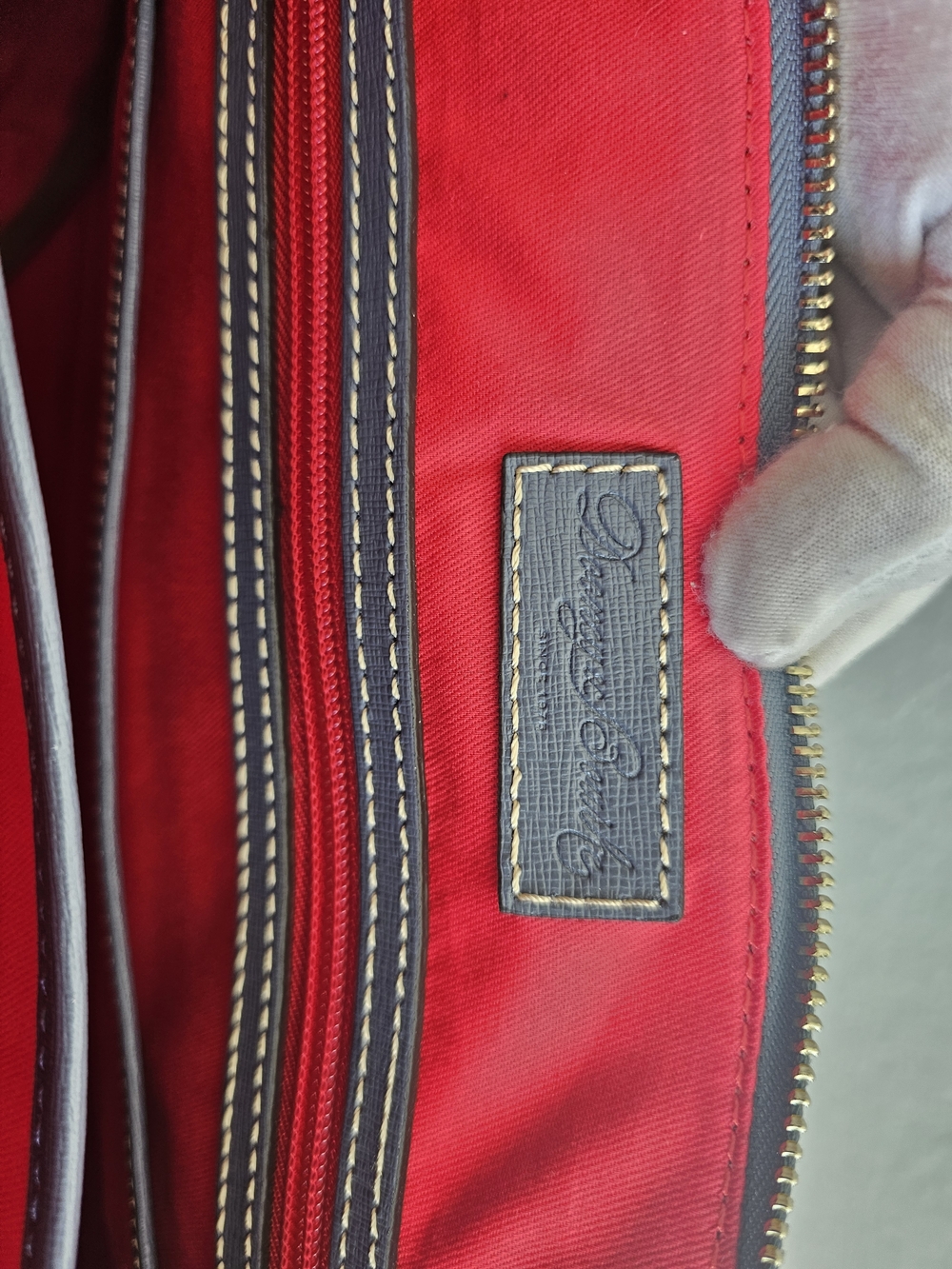 Dooney & Bourke Blue Saffiano-Style Tote with Gold Hardware - Picture 9 of 16